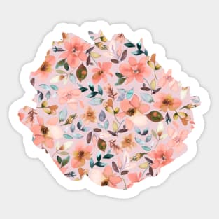 Tropical flowers-Coral soft pink Sticker